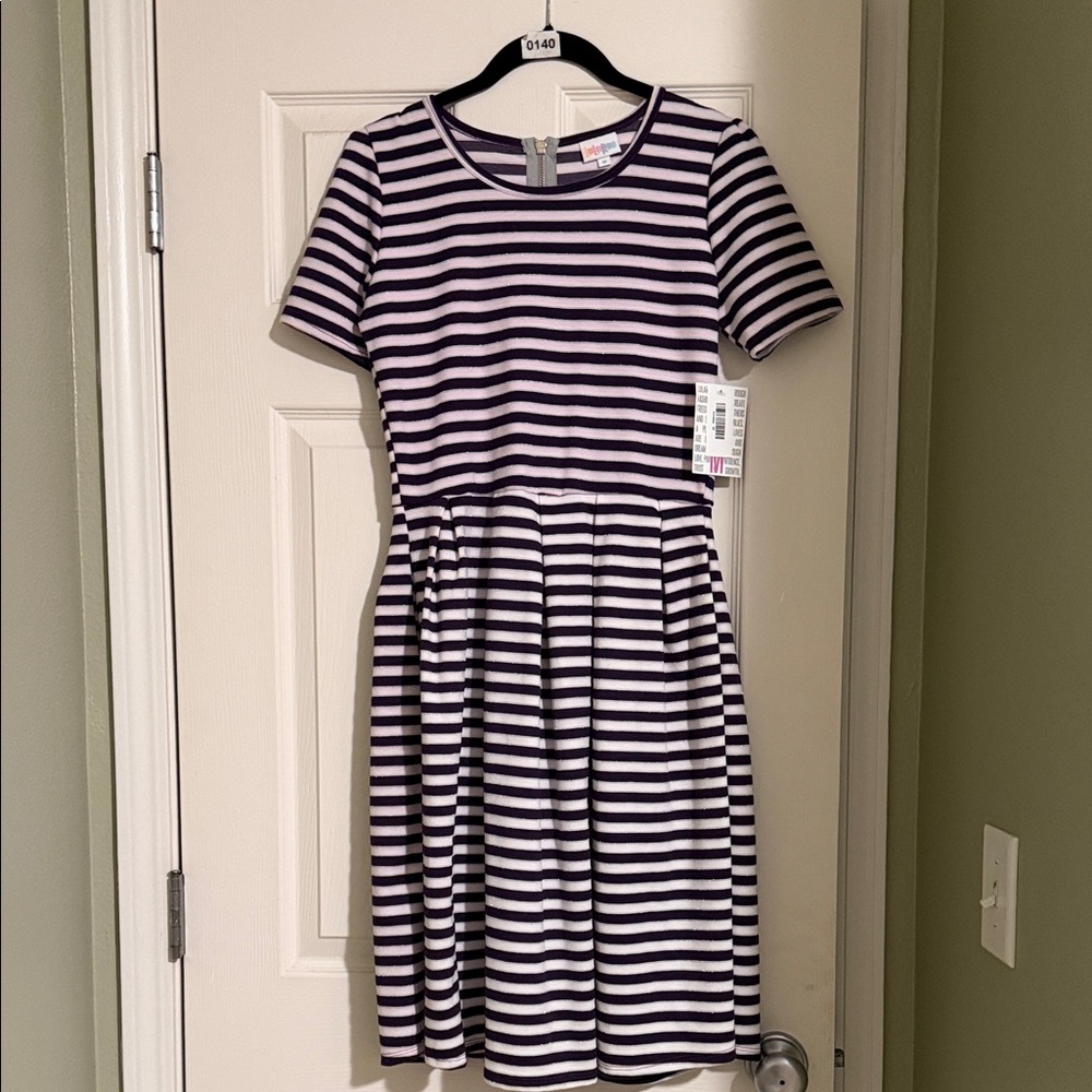 Striped Purple and White Dress